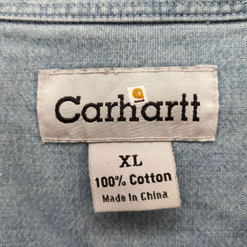 カーハート Carhartt 90S オーバーサイズ デニム ボタンダウンワークシャツ メンズ import:XL