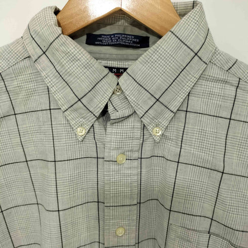 トミーヒルフィガー TOMMY HILFIGER フィリピン製 シンプルチェック ボタンダウンシャツ メンズ import:L