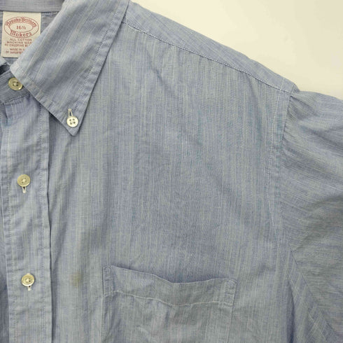 ブルックスブラザーズ BROOKS BROTHERS 90S USA製 makers ストライプ ショートスリーブ ボタンダウンシャツ メンズ 16 1/2