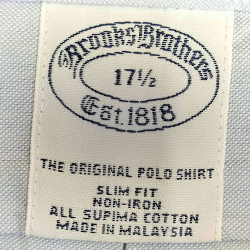 ブルックスブラザーズ BROOKS BROTHERS SLIM FIT スリムフィット ボタンダウンシャツ メンズ 17 1/2