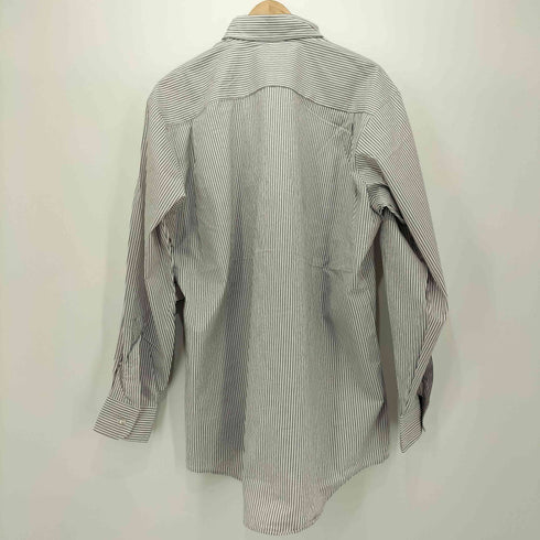 リバーサイド RIVERSIDE USA製 フロントワッペン チェーンステッチ ストライプ ボタンダウン L/S シャツ メンズ L