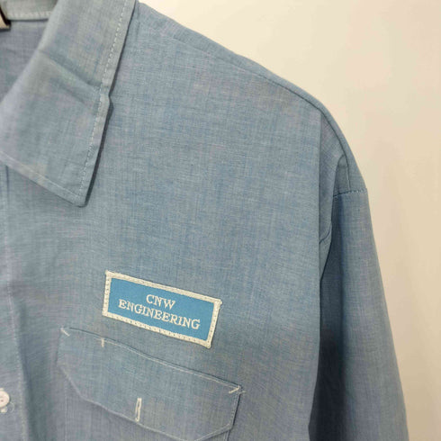 ビッグベン BIG BEN USA製 企業ロゴワッペン フロントポケット ポリコットン L/S ワーク シャツ メンズ import:XL