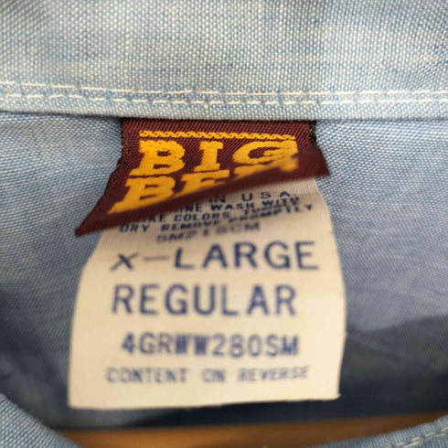 ビッグベン BIG BEN USA製 企業ロゴワッペン フロントポケット ポリコットン L/S ワーク シャツ メンズ import:XL