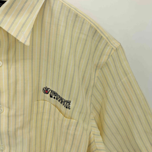ランズエンド LANDS END SUPIMA NO IRON OXFORD 企業ロゴ ストライプ ボタンダウン S/S オックスフォード シャツ メンズ 16