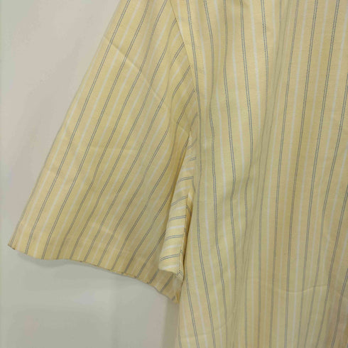 ランズエンド LANDS END SUPIMA NO IRON OXFORD 企業ロゴ ストライプ ボタンダウン S/S オックスフォード シャツ メンズ 16