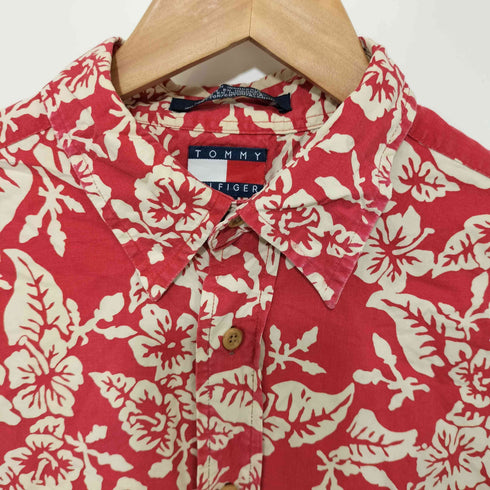 トミーヒルフィガー TOMMY HILFIGER 90S インドネシア製 S/S アロハシャツ メンズ import:M