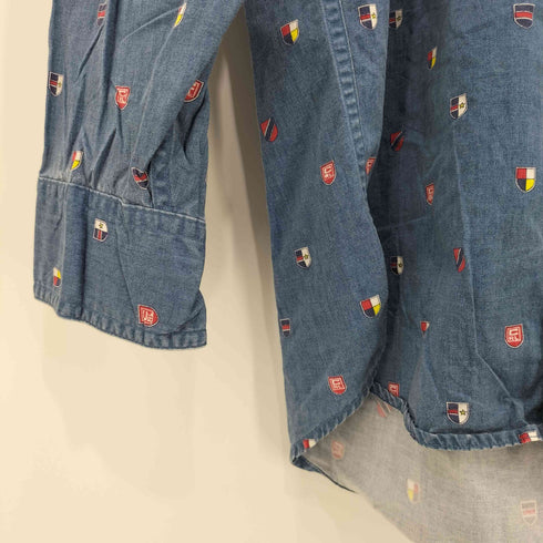 チャップスラルフローレン CHAPS RALPH LAUREN 旗プリント ポニー無し ボタンダウン L/Sシャツ メンズ import:M