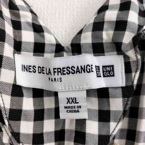 ユニクロイネスドラフレサンジュ UNIQLO INES DE LA FRESSANGE コットンフレアVネックワンピース レディース XXL