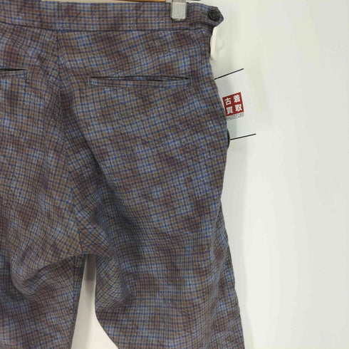 コムデギャルソンオムプリュス COMME des GARCONS HOMME PLUS AD1998 99SS Secret Treasure シークレットトレジャー フリル期 アジャスターベルト ポリエステル コットン テーパード チェック スラックス パンツ メンズ JPN:S
