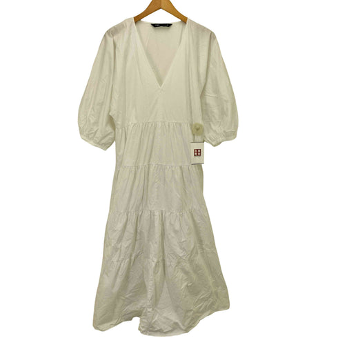 ザラ ZARA Vネック フレア ロングワンピース レディース import:XS
