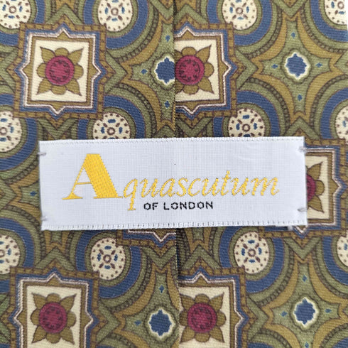 アクアスキュータム AQUASCUTUM 総柄シルクネクタイ メンズ