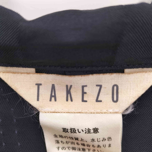 80-90S TAKEZO ストライプ ステッチ 開襟 オープンカラー レーヨン L/S シャツ メンズ