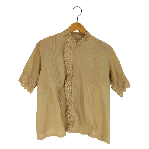 トリココムデギャルソン tricot COMME des GARCONS 染色加工 レース ピンタック シャツブラウス レディース JPN:M