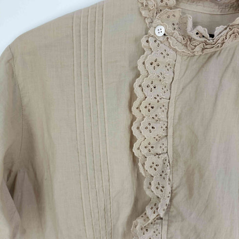 トリココムデギャルソン tricot COMME des GARCONS 染色加工 レース ピンタック シャツブラウス レディース JPN:M