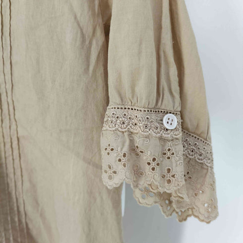 トリココムデギャルソン tricot COMME des GARCONS 染色加工 レース ピンタック シャツブラウス レディース JPN:M