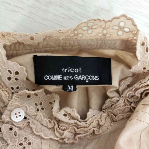 トリココムデギャルソン tricot COMME des GARCONS 染色加工 レース ピンタック シャツブラウス レディース JPN:M