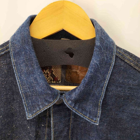 シュガーケーン SUGAR CANE 砂糖黍製 琉球藍混 × HAWAII藍混 14oz. DENIM BLOUSE 2ND メンズ US:40