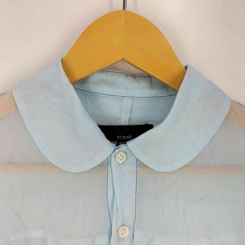 トリココムデギャルソン tricot COMME des GARCONS ラウンドカラー 丸襟 ギャザー シャツブラウス レディース