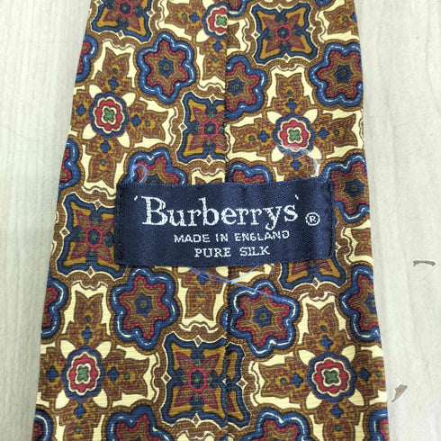 バーバリーズ BURBERRYS 総柄シルクネクタイ MADE IN ENGLAND メンズ