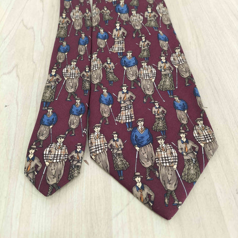 バーバリーズ BURBERRYS 人物柄 シルクネクタイ MADE IN ITALY メンズ