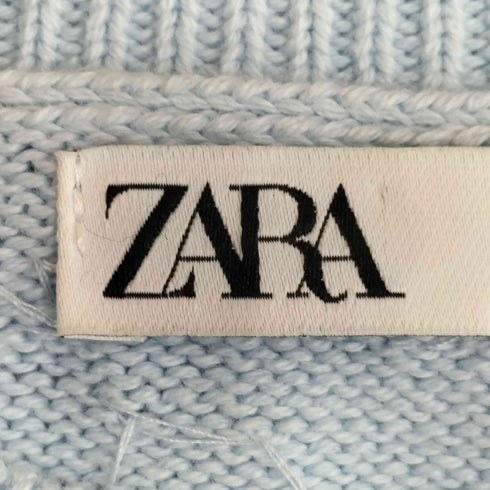 ザラ ZARA ビーズラインストーンニット コットン100 レディース import:M