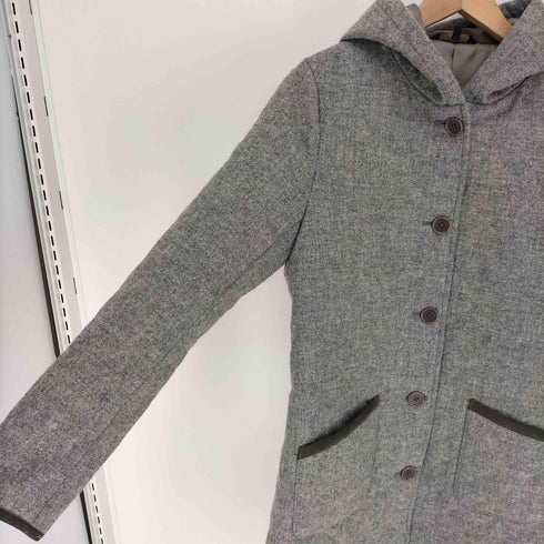 ブルックスブラザーズ BROOKS BROTHERS Luxury Fabric MOON ダイヤ キルティング ウール フーデッド コート レディース import:S