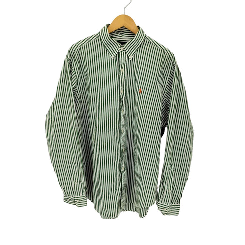 ラルフローレン RALPH LAUREN CLASSIC FIT ポニー刺繍 ストライプ BD L/S シャツ メンズ import:XL