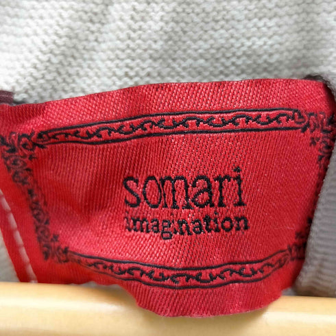 somari imaginationボーダー柄フリルニットポロシャツ レディース FREE