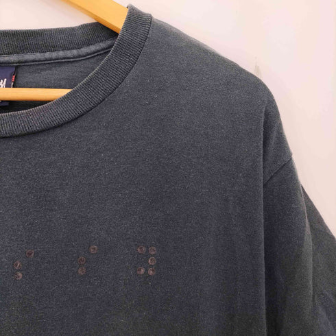 ステューシー Stussy 90-00S USA製 Braille Logo Tshirt 点字ロゴ Tシャツ 袖&裾シングル メンズ import:L