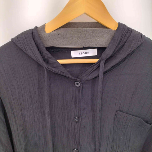ISOOK Hooded loose shirt フード付きシアーシャツ レディース FREE