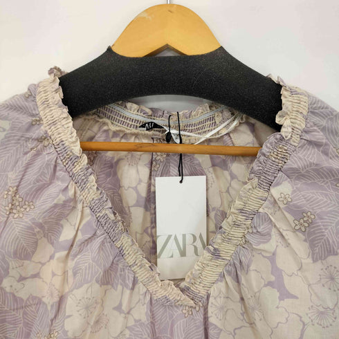 ザラ ZARA アジサイ柄 S/S ワンピース レディース import:S