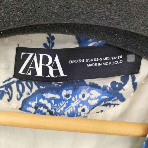 ザラ ZARA 花柄 ボタンレス ガウンジャケット レディース import:XS