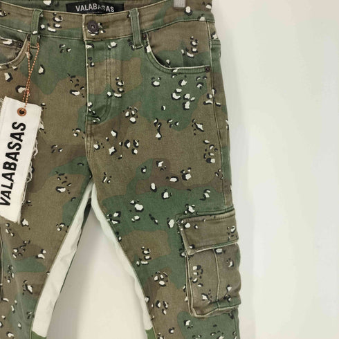 valabasas COMMANDER 2.0 STACKED CAMO チョコチップカモ 迷彩柄 フレア カーゴ パンツ メンズ 34