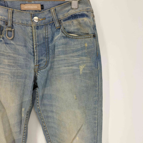 ジャックローズ JACKROSE ウォッシュド ダメージ 加工 ブーツカット フレア デニム パンツ メンズ JPN:S