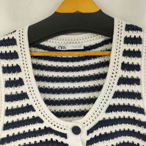 ザラ ZARA ストライプ柄ニットベスト レディース US S