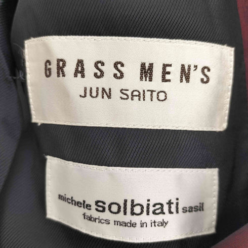 JUN SAITO GRASS MEN'S solbiati 裏地 背抜き コットン シルク ダブル ブレスト テーラードジャケット メンズ JPN:L