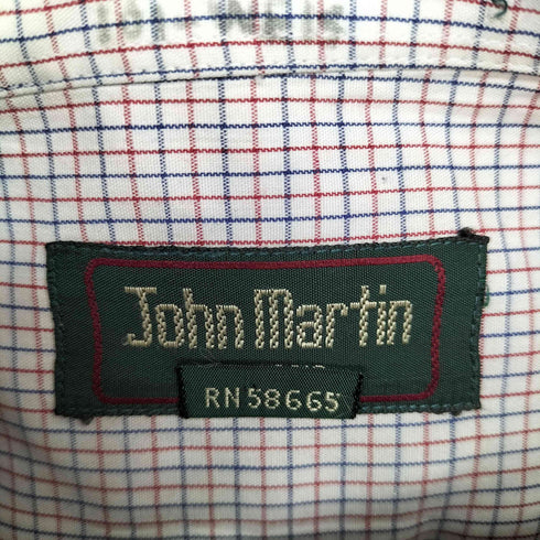 John martin 90S L/S BD グラフチェックシャツ メンズ 16-34
