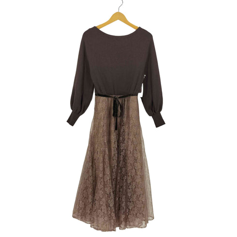 リリーブラウン Lily Brown レースドッキングニットワンピース レディース ONE SIZE