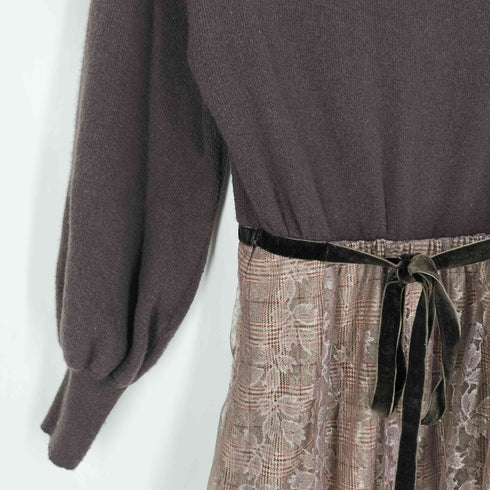 リリーブラウン Lily Brown レースドッキングニットワンピース レディース ONE SIZE