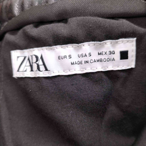 ザラ ZARA 2タックフェイクレザーワイドパンツ レディース JPN:S