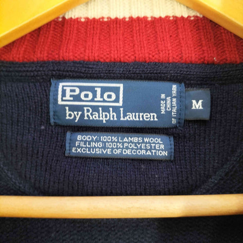 ポロバイラルフローレン Polo by RALPH LAUREN ビッグポニー刺繍 ウール ドライバーズニット メンズ import:M