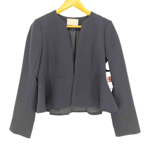 セルフォード CELFORD 23AW ネイビーノーカラーペプラムジャケット レディース 36