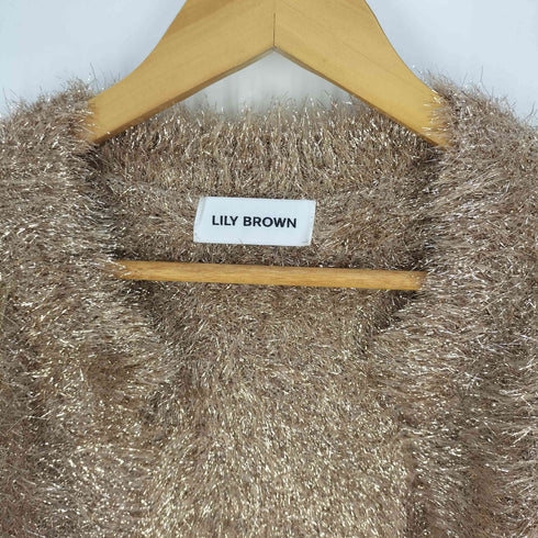 リリーブラウン Lily Brown フラッフィーラメニットカーデ レディース ONE SIZE