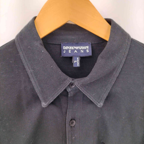 エンポリオアルマーニジーンズ EMPORIO ARMANI JEANS コットンフロントロゴ刺繍レギュラーカラーシャツ メンズ JPN:L
