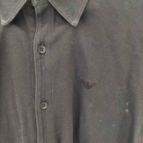 エンポリオアルマーニジーンズ EMPORIO ARMANI JEANS コットンフロントロゴ刺繍レギュラーカラーシャツ メンズ JPN:L