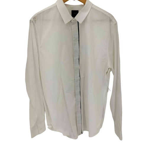 アルマーニエクスチェンジ ARMANI EXCHANGE フロントロゴ刺繍比翼ボタンL/Sシャツ メンズ JPN:L