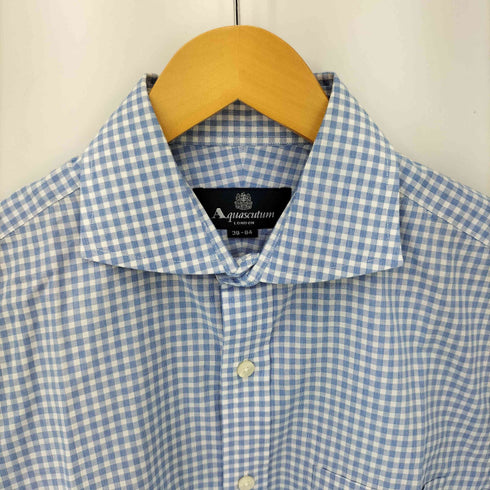 アクアスキュータム AQUASCUTUM コットンギンガムチェックレギュラーカラーシャツ メンズ 39-84