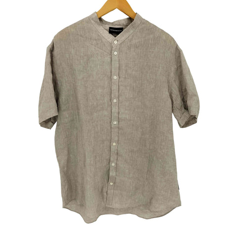 エンポリオアルマーニ EMPORIO ARMANI リネンバンドカラーS/Sシャツ メンズ JPN:XL