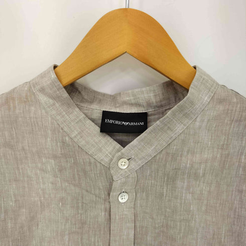 エンポリオアルマーニ EMPORIO ARMANI リネンバンドカラーS/Sシャツ メンズ JPN:XL