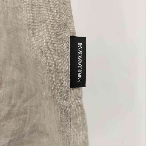 エンポリオアルマーニ EMPORIO ARMANI リネンバンドカラーS/Sシャツ メンズ JPN:XL